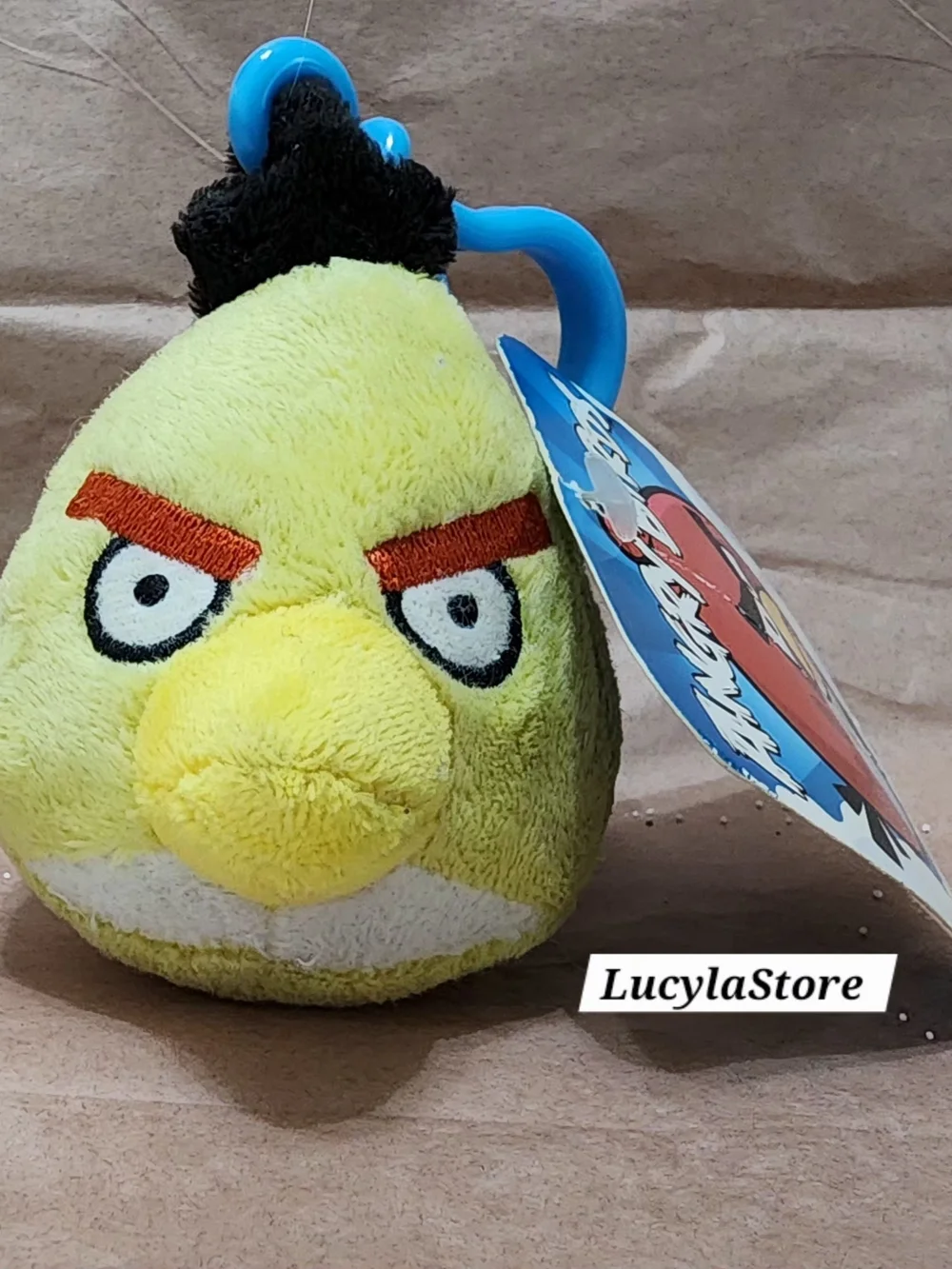 NEW NWT Angry Birds Yellow Bird Chuck Plush Backpack Clip Keychain Commonwealth